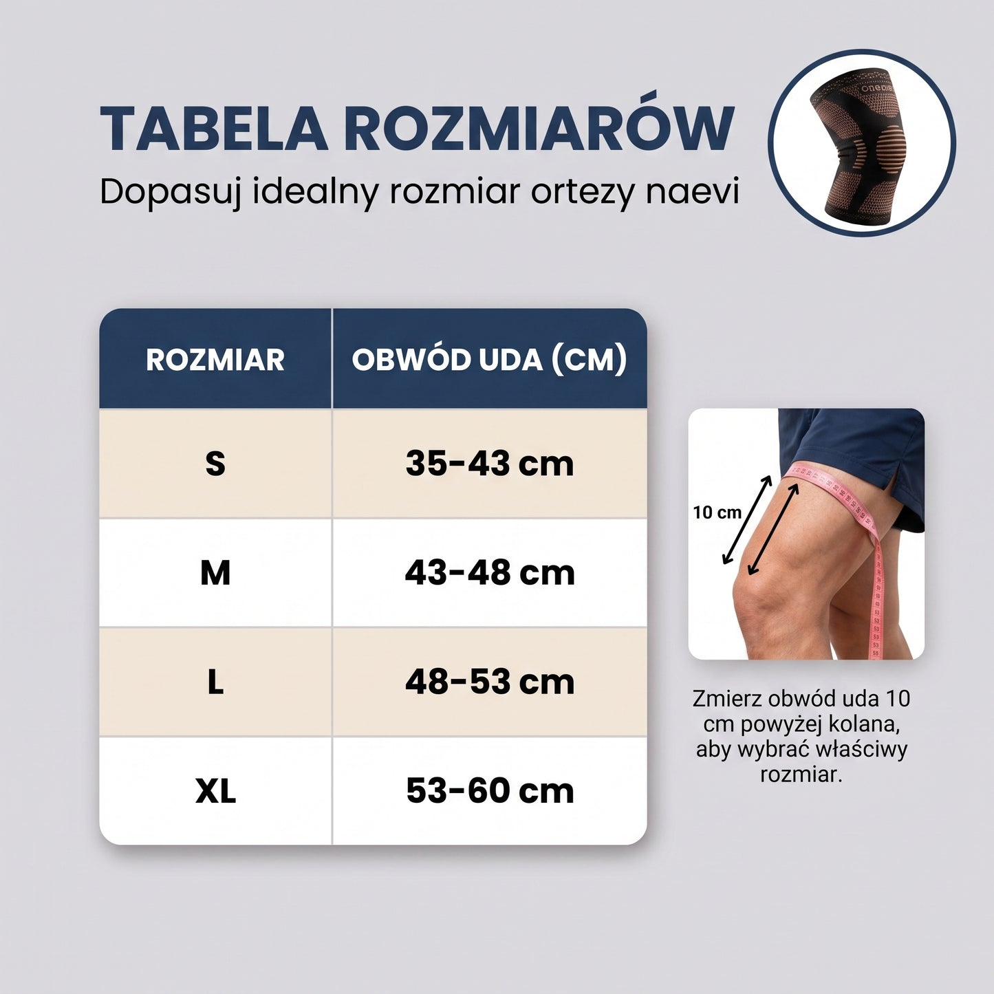 Miedziana orteza kolana - naevi